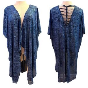 Torrid 1 (1X 14/16) Harry Potter Crimes of‎ Grindelwald Metallic Blue Kimono Top
